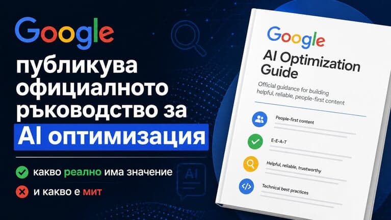 Thumbnail of Google публикува официалното ръководство за AI оптимизация - какво реално има значение и какво е мит